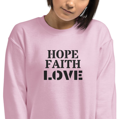 Embroidered Faith Hope Love Crewneck Sweatshirt-embroidery crewneck-mysticalcherry