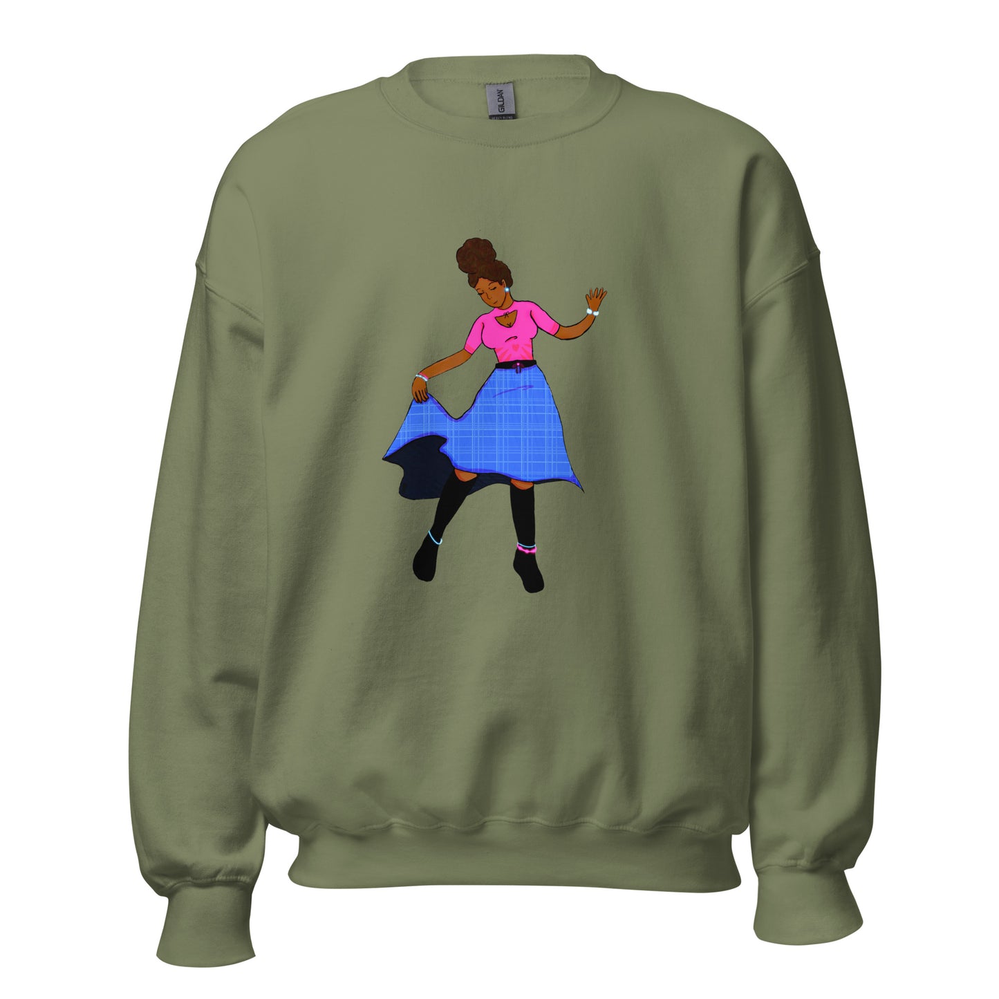 Fiji Dancer Sweatshirt-sweatshirt-Military Green-S-mysticalcherry