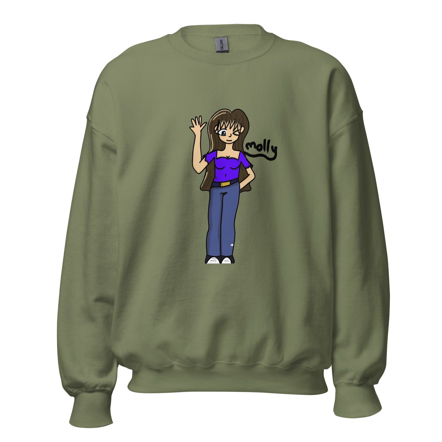 Molly Sweatshirt-sweatshirt-Military Green-S-mysticalcherry