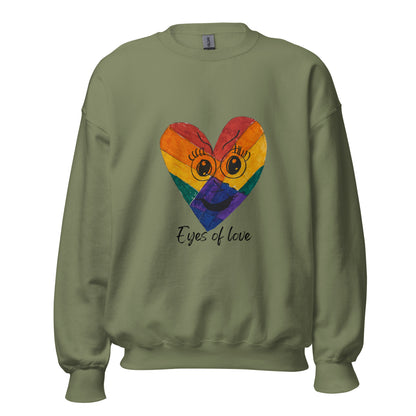 Eyes Of Love Sweatshirt-sweatshirt-Military Green-S-mysticalcherry