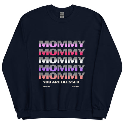 MOMMY Your Are BLESSED Special Edition Crewneck Sweatshirt-sweatshirt-Navy-S-mysticalcherry