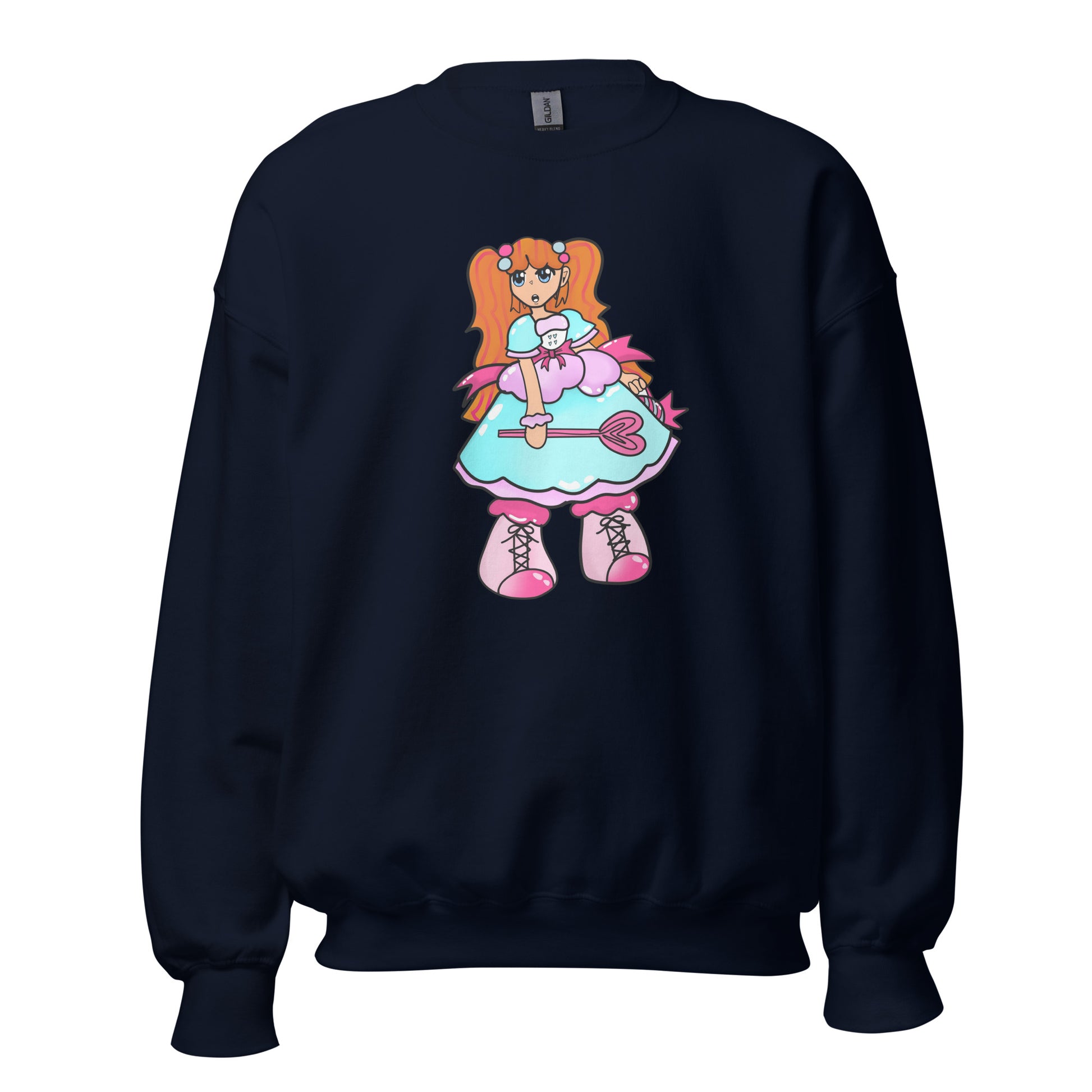 Kandie Character Crewneck Sweatshirt-sweatshirt-Navy-S-mysticalcherry