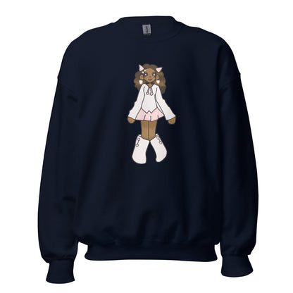 PrettyN Pink Character Sweatshirt-sweatshirt-Navy-S-mysticalcherry