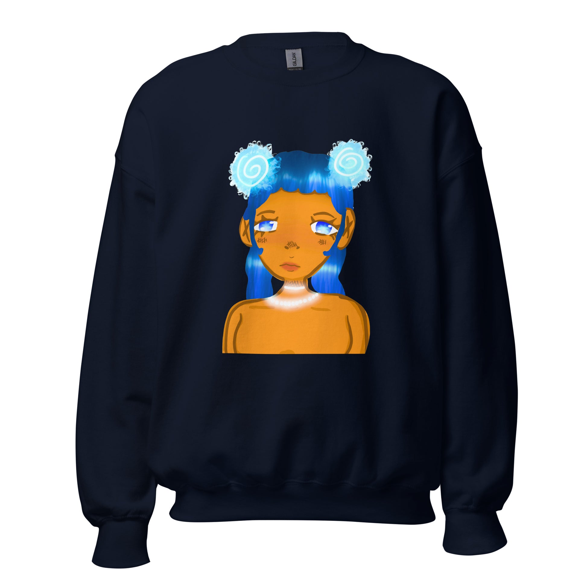 Aqua Blue Sweatshirt-sweatshirt-Navy-S-mysticalcherry