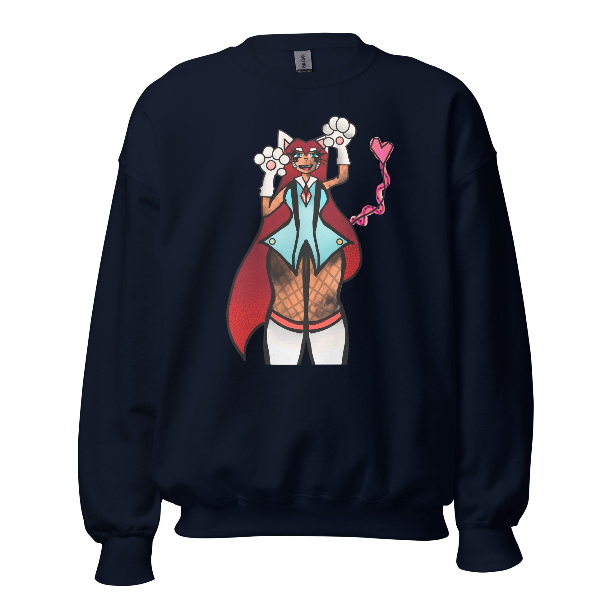 Lizbeth Niko Cat Lady Sweatshirt-sweatshirt-Navy-S-mysticalcherry