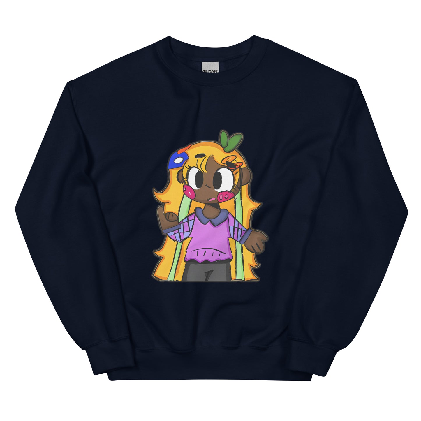 Chiisana Remon Character Sweatshirt-sweatshirt-Navy-S-mysticalcherry