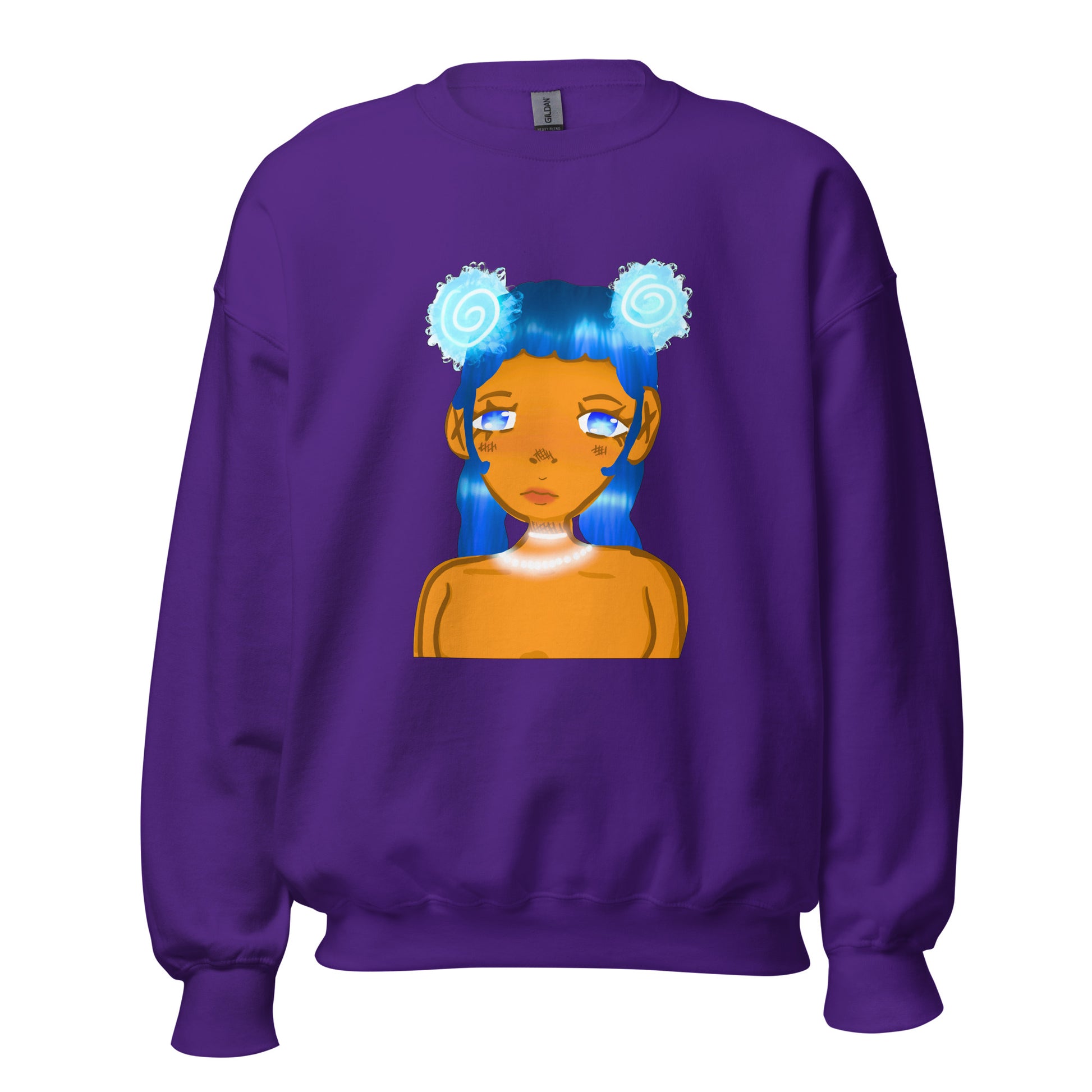 Aqua Blue Sweatshirt-sweatshirt-Purple-S-mysticalcherry