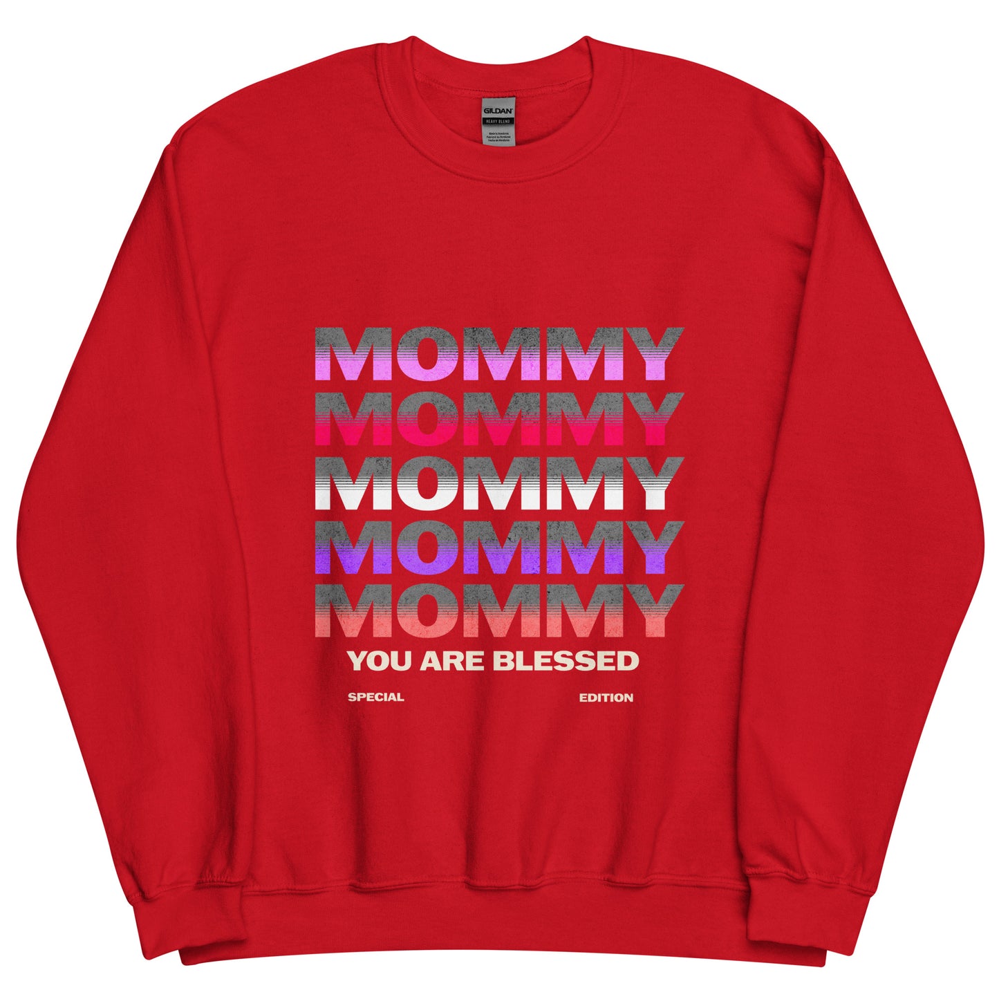 MOMMY Your Are BLESSED Special Edition Crewneck Sweatshirt-sweatshirt-Red-S-mysticalcherry
