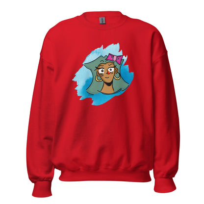 Red Nose Girl Crewneck Sweatshirt-crewneck-Red-S-mysticalcherry