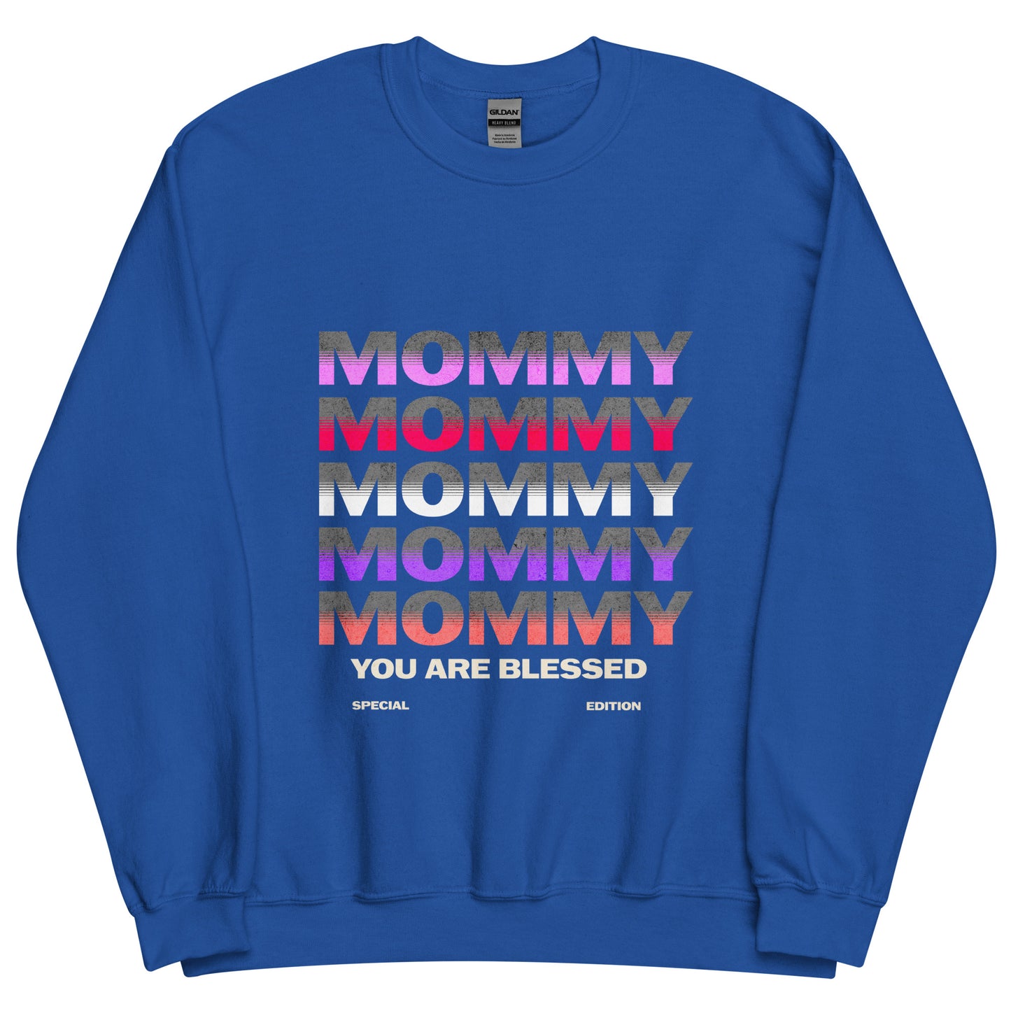 MOMMY Your Are BLESSED Special Edition Crewneck Sweatshirt-sweatshirt-Royal-S-mysticalcherry