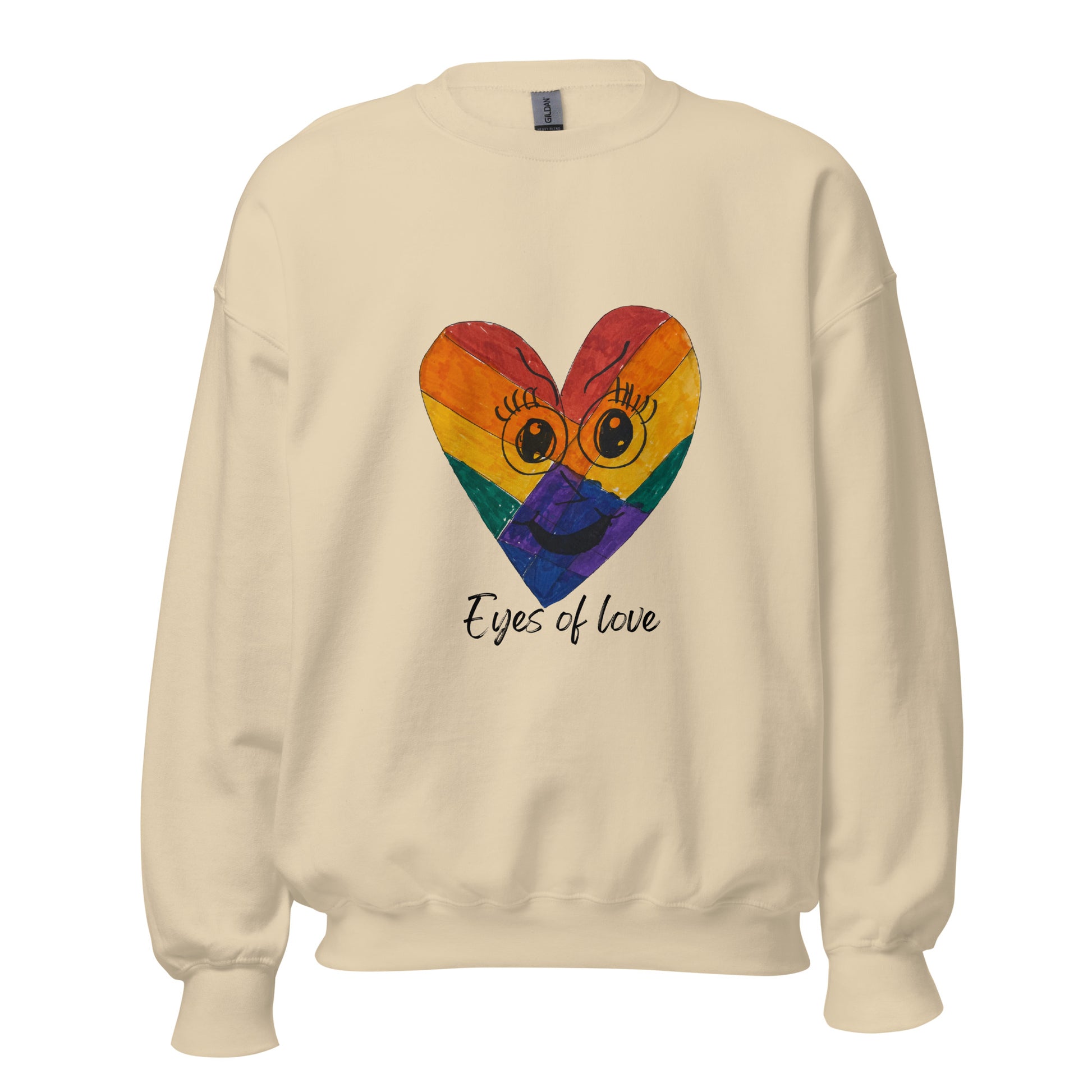 Eyes Of Love Sweatshirt-sweatshirt-Sand-S-mysticalcherry