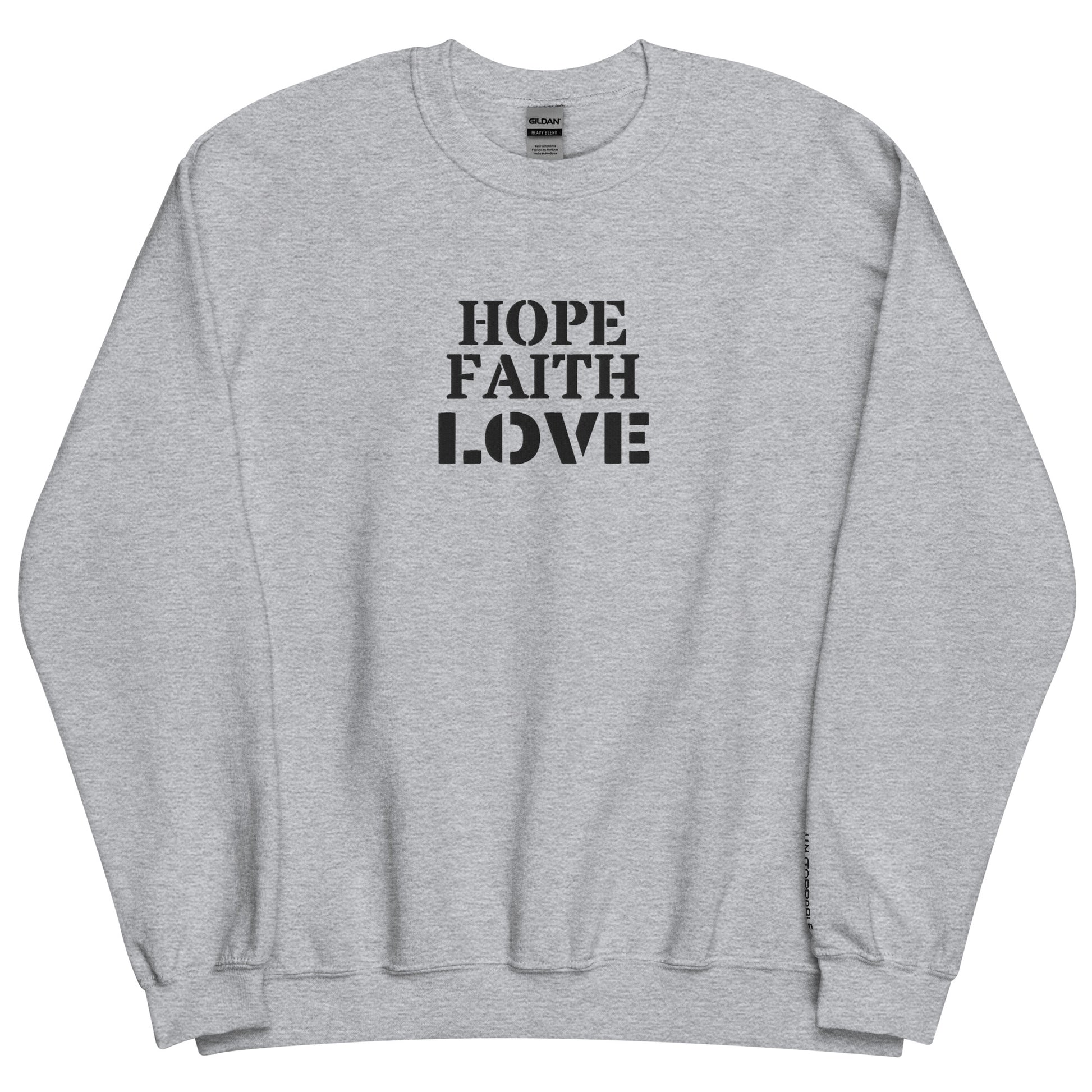 Embroidered Faith Hope Love Crewneck Sweatshirt-embroidery crewneck-Sport Grey-S-mysticalcherry
