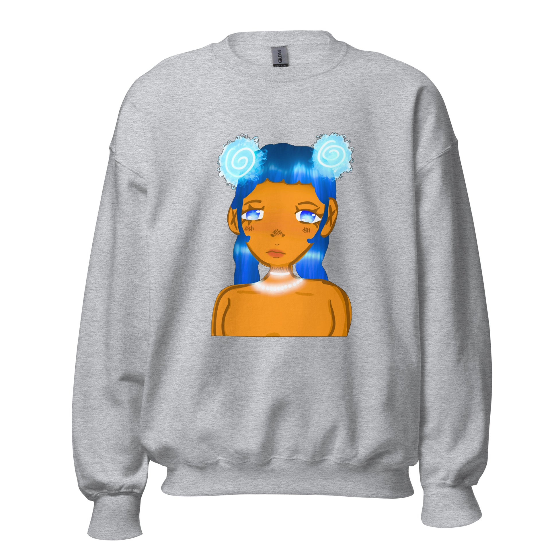 Aqua Blue Sweatshirt-sweatshirt-Sport Grey-S-mysticalcherry