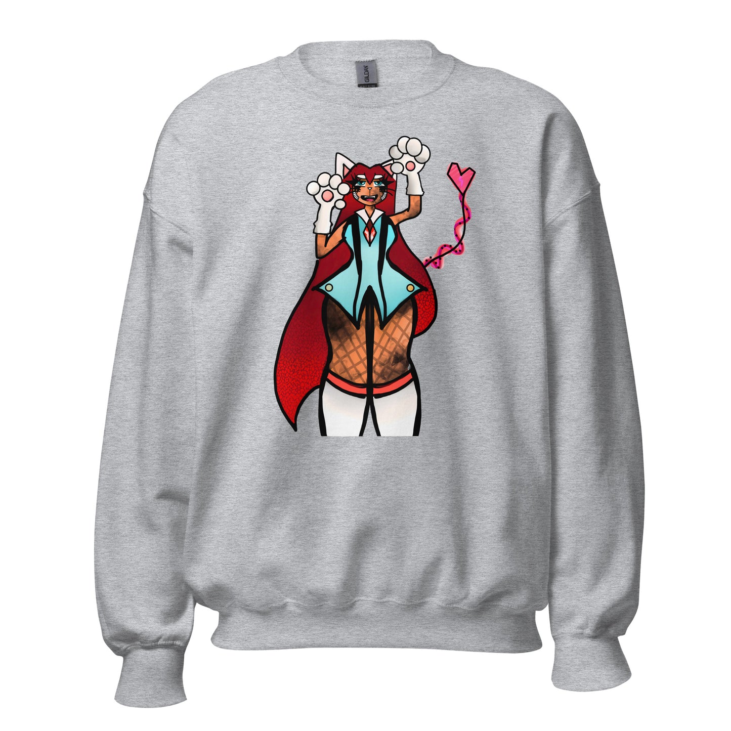 Lizbeth Niko Cat Lady Sweatshirt-sweatshirt-Sport Grey-S-mysticalcherry