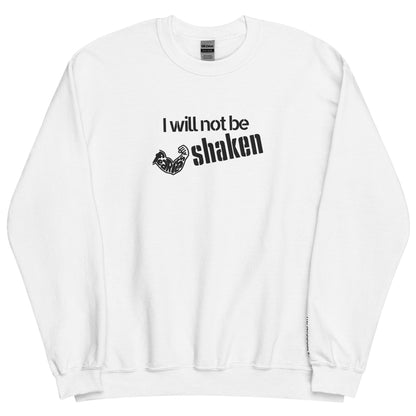Embroidered I Will NOT Be Shaken Fearless Crewneck Sweatshirt-embroidery crewneck-White-S-mysticalcherry