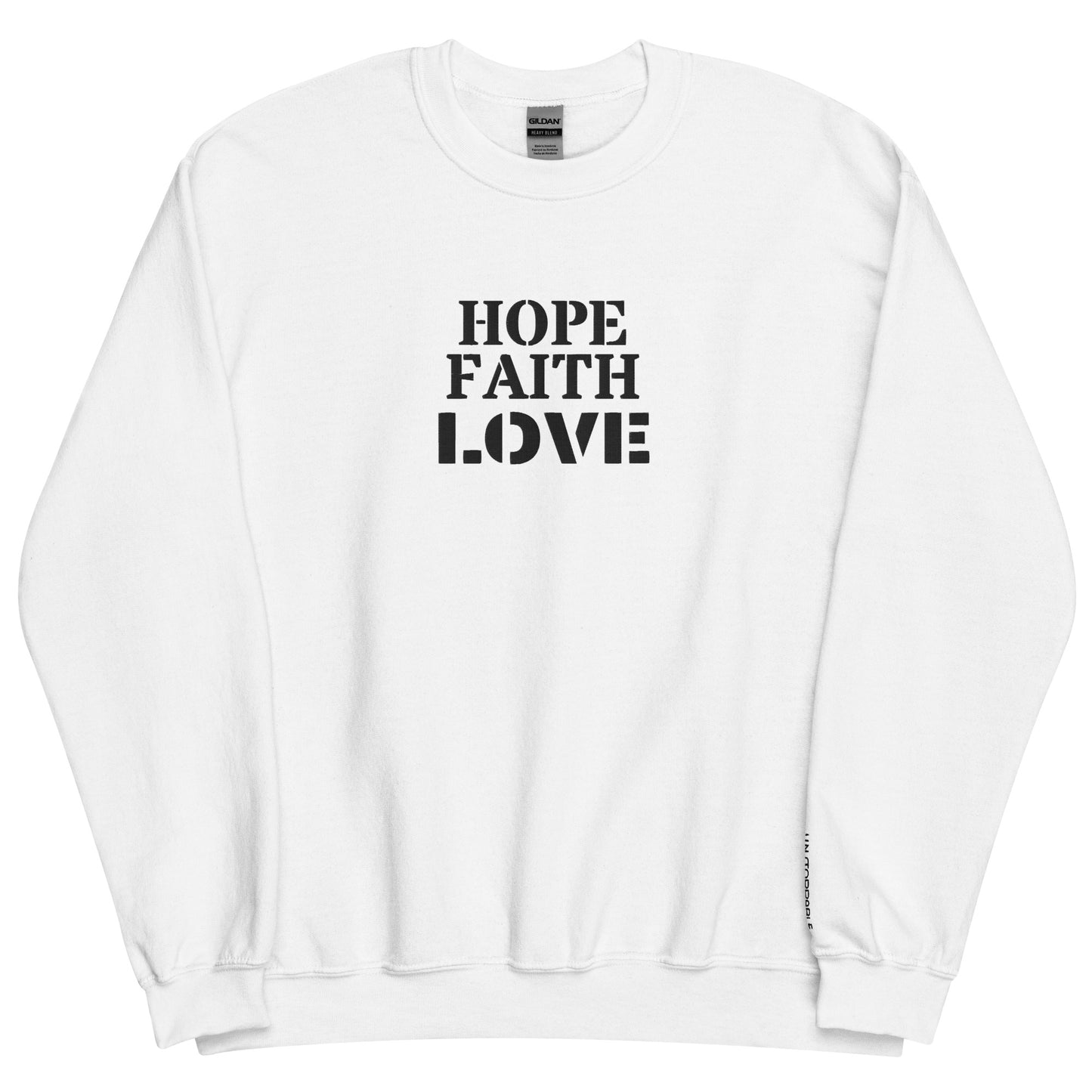 Embroidered Faith Hope Love Crewneck Sweatshirt-embroidery crewneck-White-S-mysticalcherry