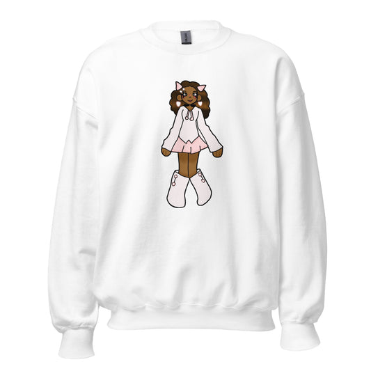 PrettyN Pink Character Sweatshirt-sweatshirt-White-S-mysticalcherry