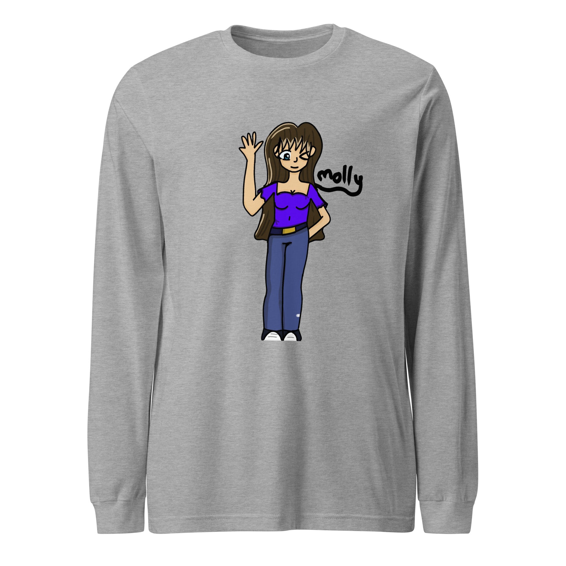 Molly Long Sleeve Tee-long sleeve shirt-Athletic Heather-XS-mysticalcherry