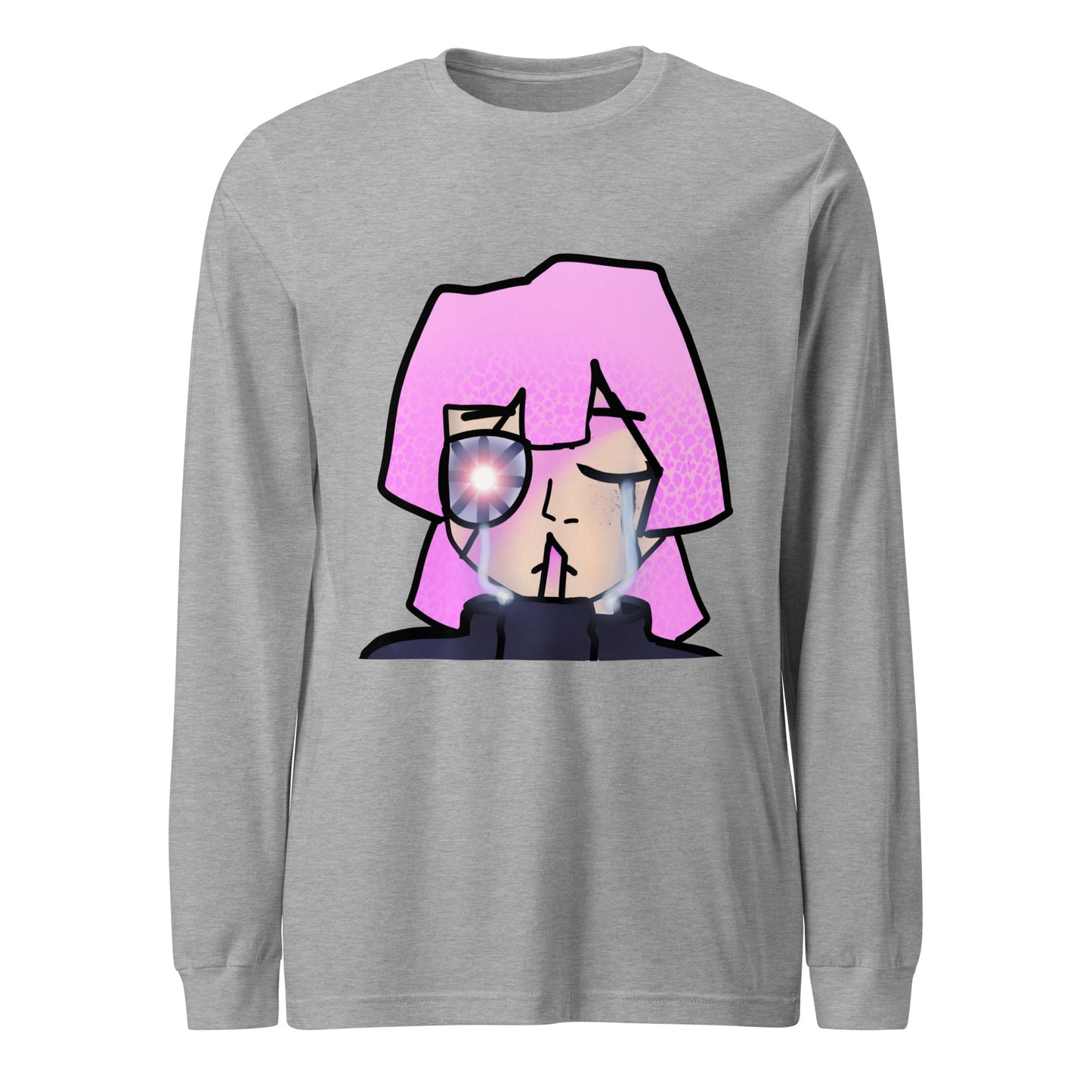 Hamika Character Long Sleeve Tee-long sleeve shirt-Athletic Heather-XS-mysticalcherry