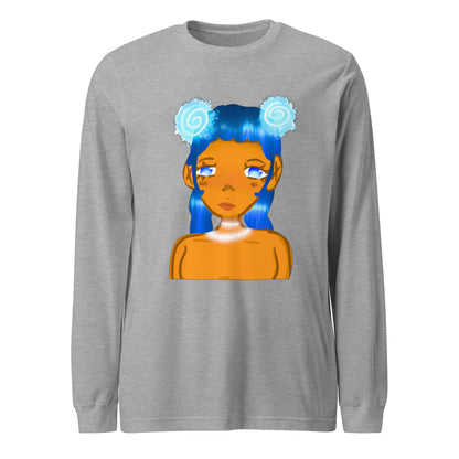 Aqua Blue Long Sleeve Tee-long sleeve shirt-Athletic Heather-XS-mysticalcherry