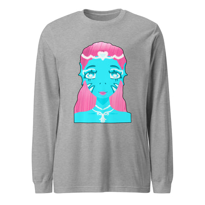 Mermaid On Land Long Sleeve Tee-long sleeve shirt-Athletic Heather-XS-mysticalcherry