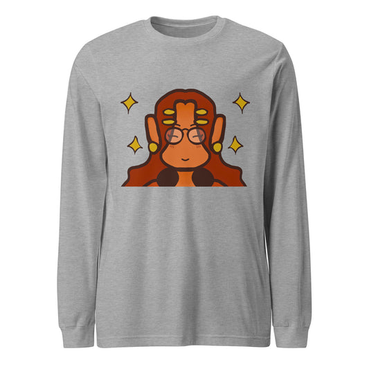 Chill And Cute Long Sleeve Tee-long sleeve shirt-Athletic Heather-XS-mysticalcherry