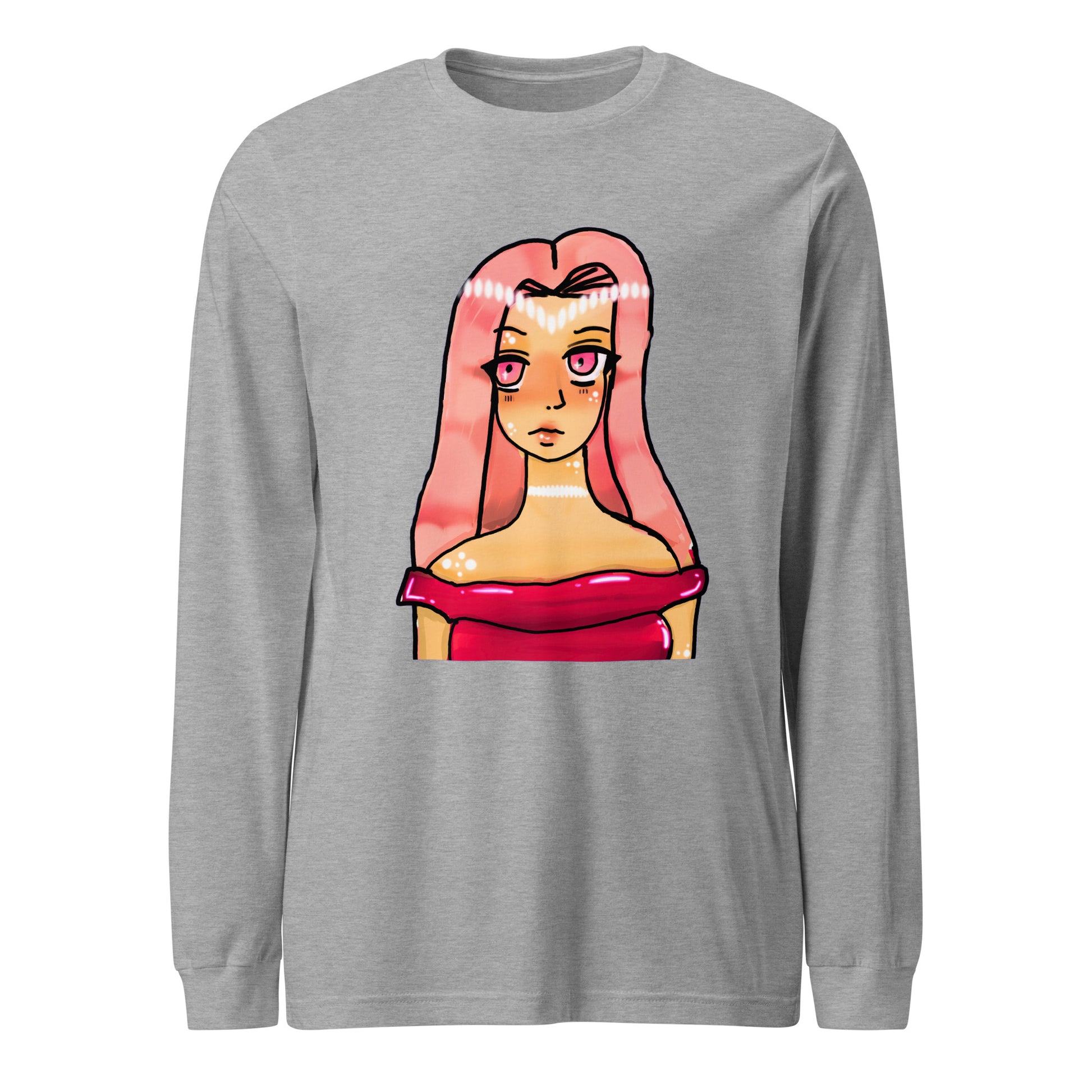 Shimmer Long Sleeve Tee-Athletic Heather-XS-mysticalcherry