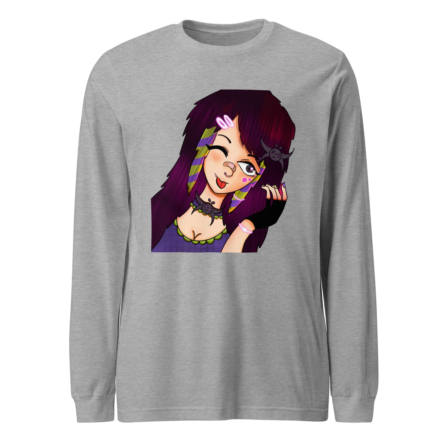 Punk Girly Long Sleeve Tee-long sleeve shirt-Athletic Heather-XS-mysticalcherry