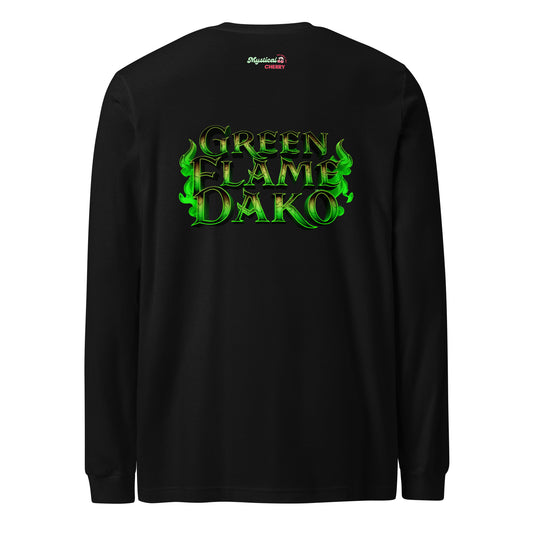 Green Flame Dako Long Sleeve Tee-long sleeve shirt-mysticalcherry