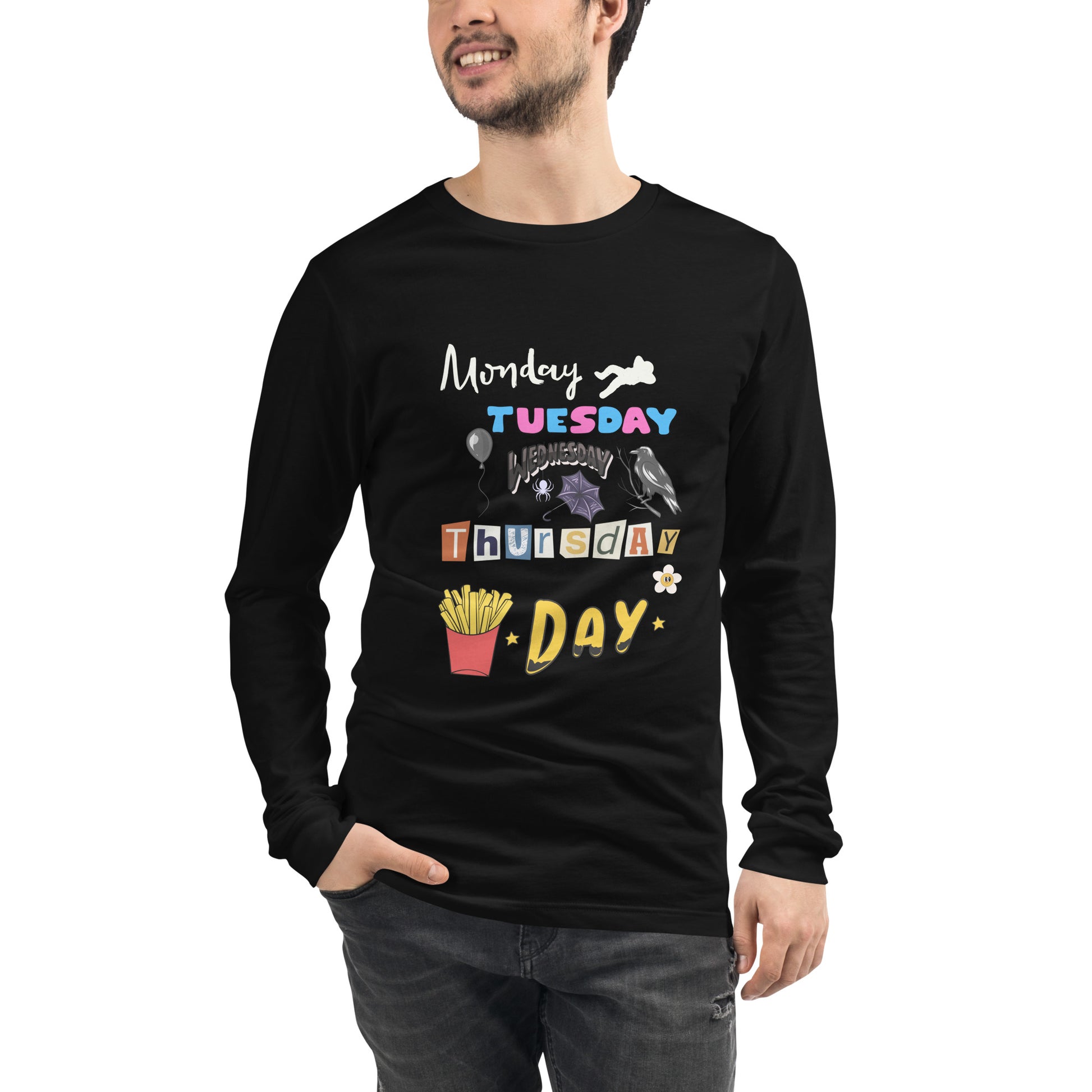 Days of The Week Long Sleeve Tee-long sleeve shirt-mysticalcherry