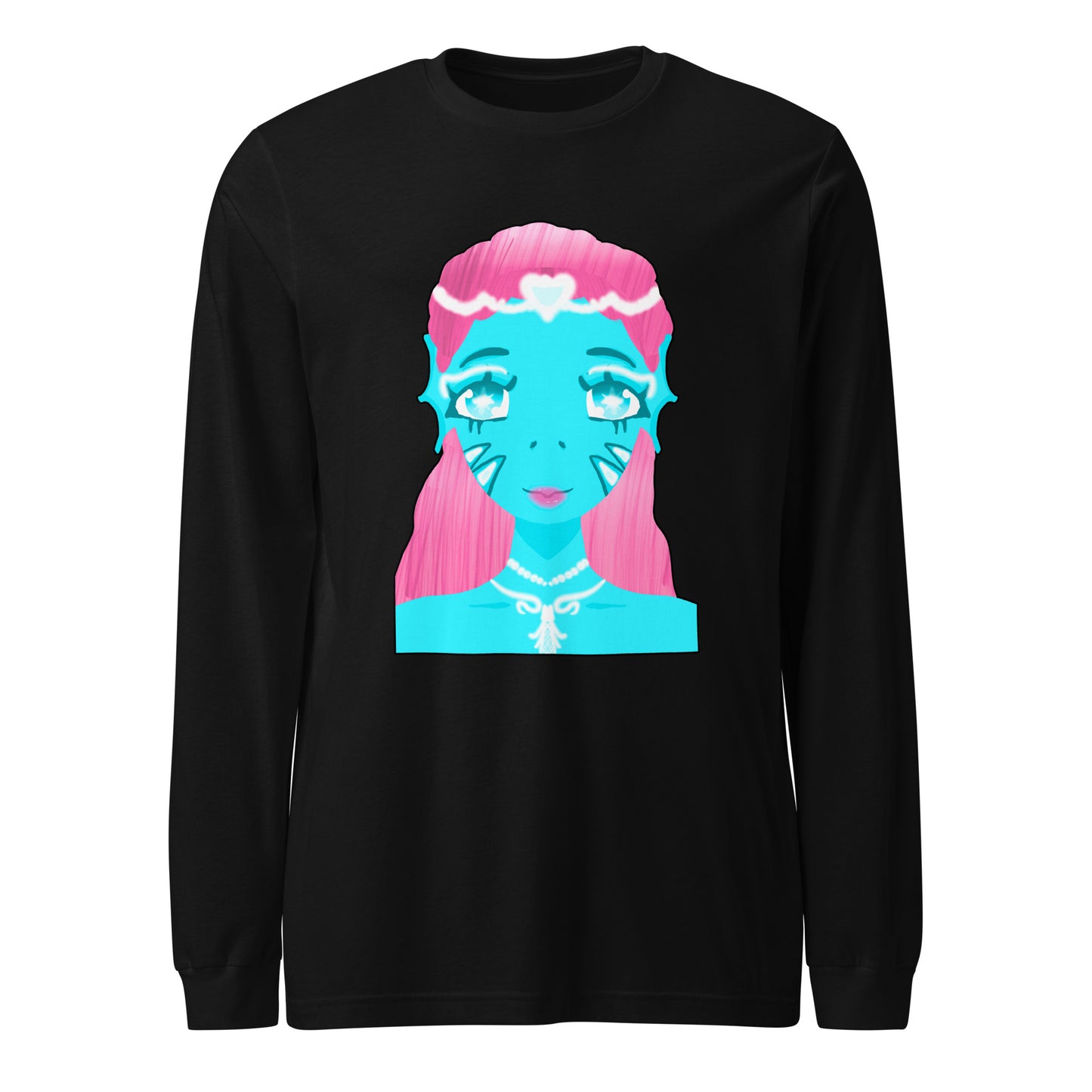 Mermaid On Land Long Sleeve Tee-long sleeve shirt-Black-XS-mysticalcherry