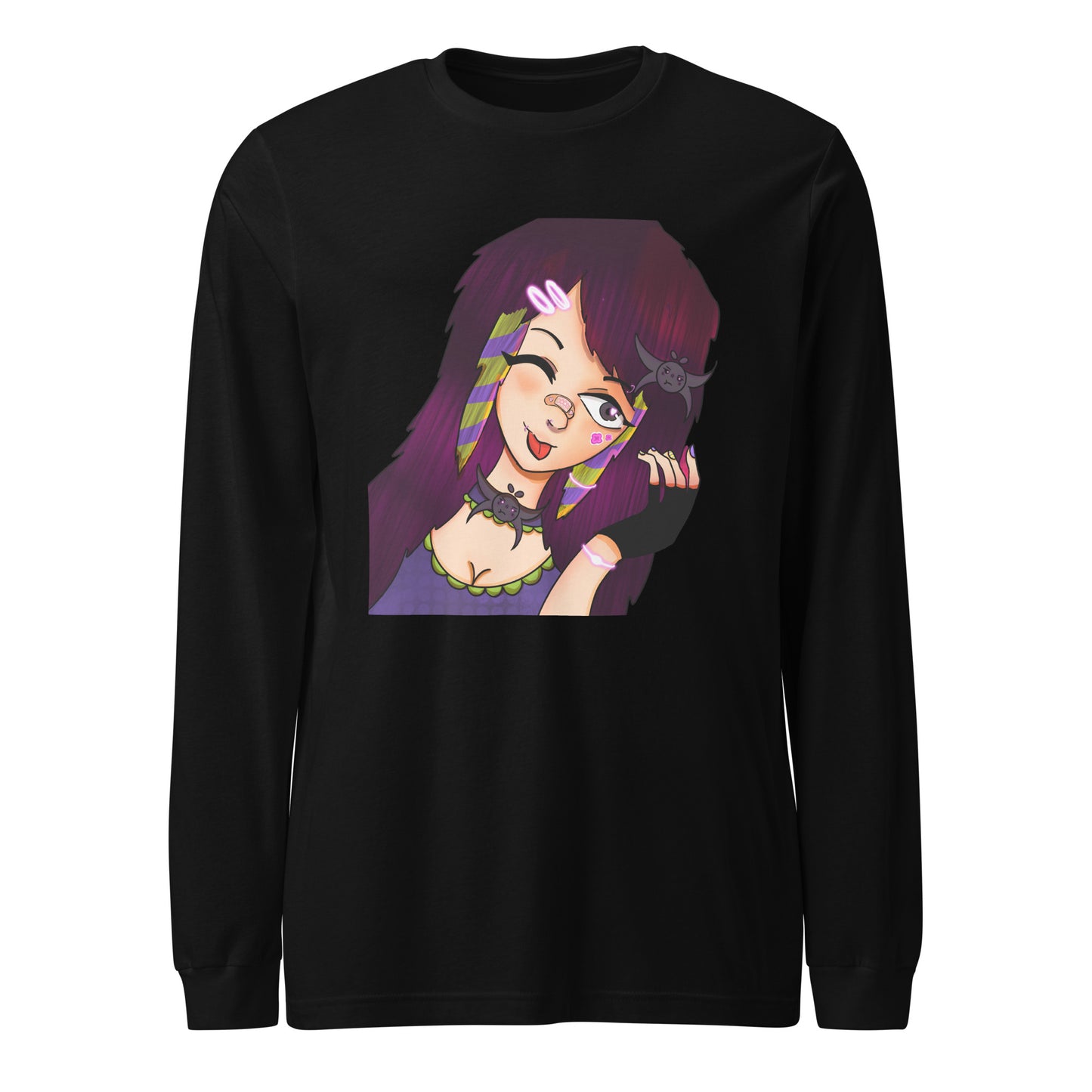 Punk Girly Long Sleeve Tee-long sleeve shirt-Black-XS-mysticalcherry