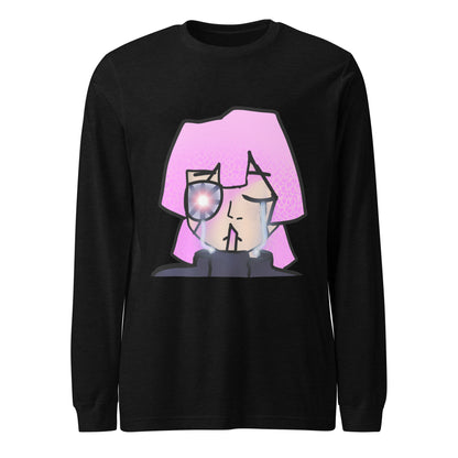 Hamika Character Long Sleeve Tee-long sleeve shirt-Black Heather-XS-mysticalcherry