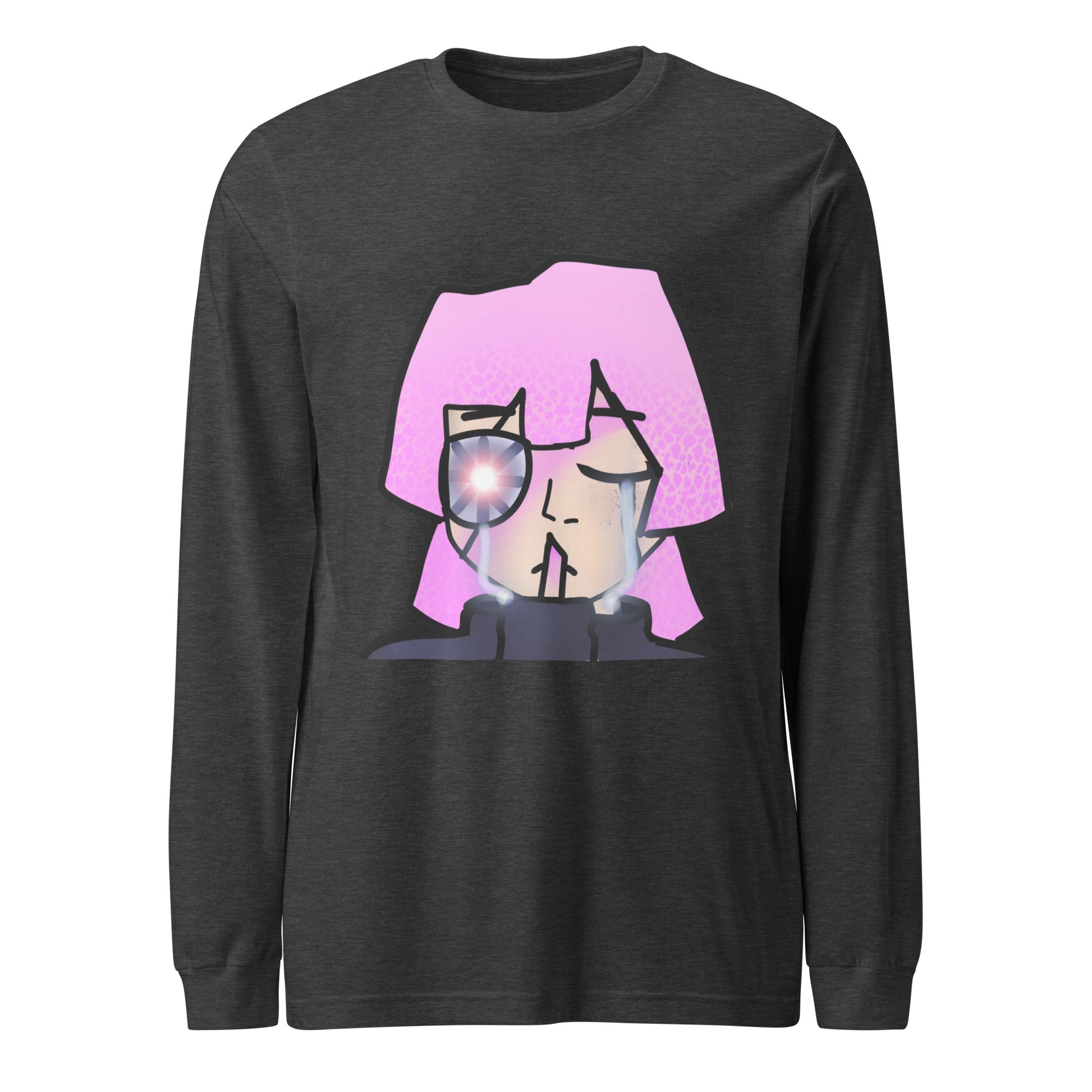 Hamika Character Long Sleeve Tee-long sleeve shirt-Dark Grey Heather-XS-mysticalcherry