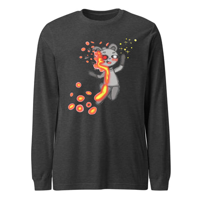 LavaBear Character Long Sleeve Tee-long sleeve shirt-Dark Grey Heather-XS-mysticalcherry