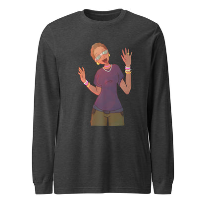 Aunty Angie Long Sleeve Tee-long sleeve shirt-Dark Grey Heather-XS-mysticalcherry