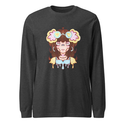 Kreama Long Sleeve Tee-Wearable art t-shirt-Dark Grey Heather-XS-mysticalcherry