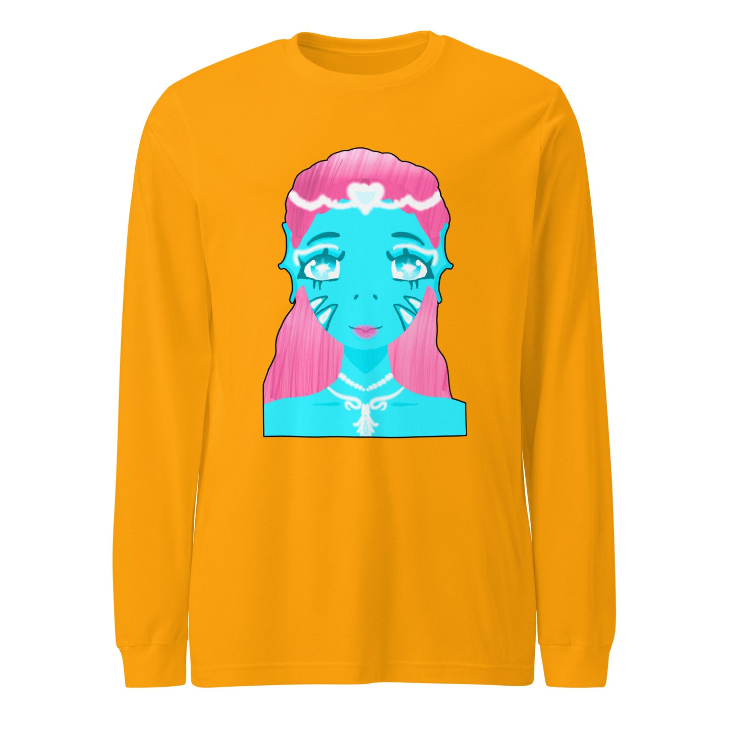 Mermaid On Land Long Sleeve Tee-long sleeve shirt-Gold-XS-mysticalcherry