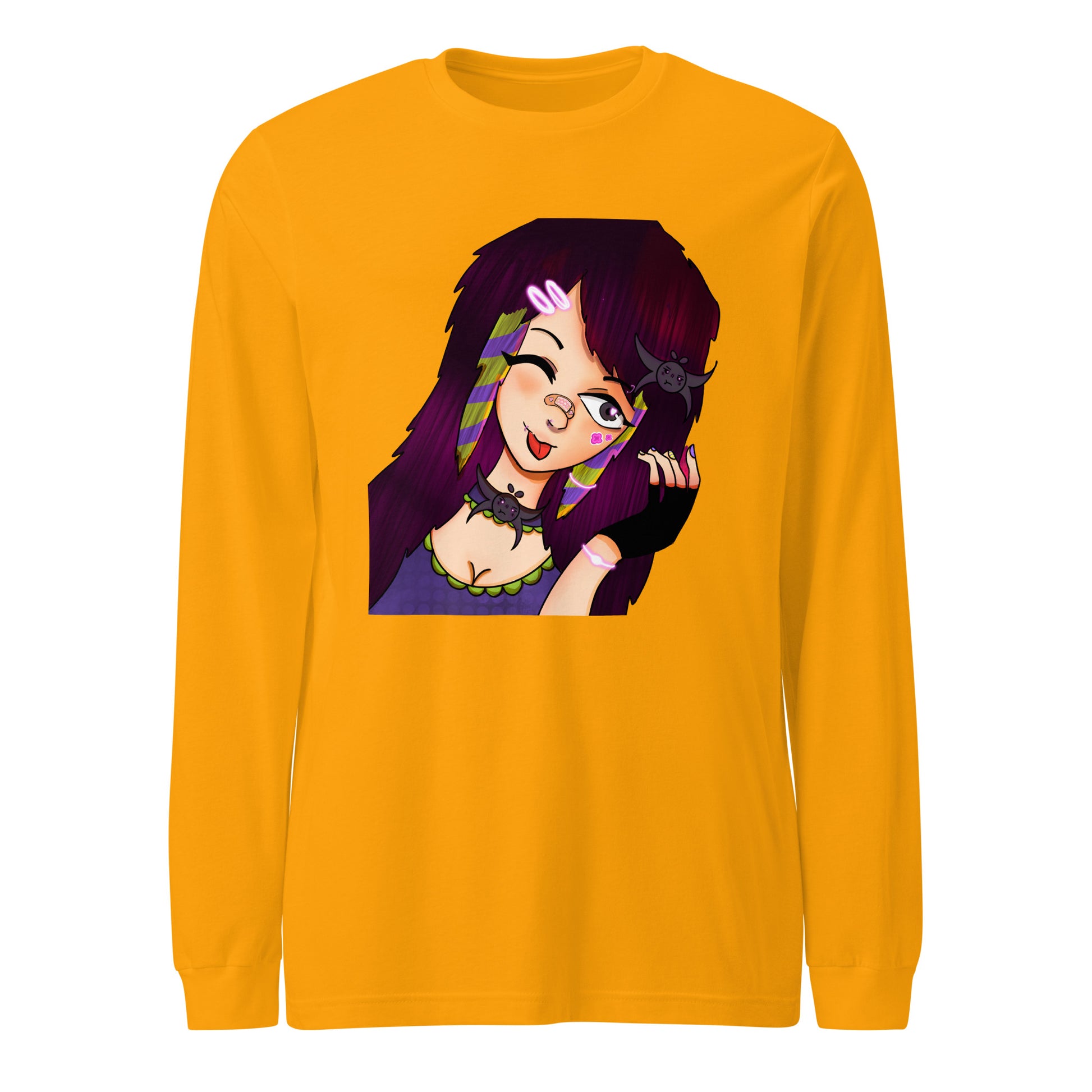 Punk Girly Long Sleeve Tee-long sleeve shirt-Gold-XS-mysticalcherry