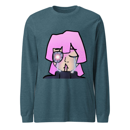 Hamika Character Long Sleeve Tee-long sleeve shirt-Heather Deep Teal-XS-mysticalcherry