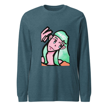 Bella Long Sleeve Tee-long sleeve shirt-Heather Deep Teal-XS-mysticalcherry