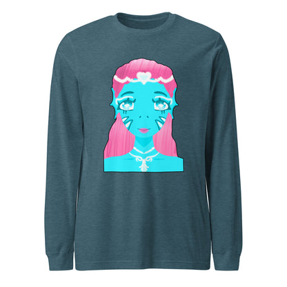 Mermaid On Land Long Sleeve Tee-long sleeve shirt-Heather Deep Teal-XS-mysticalcherry