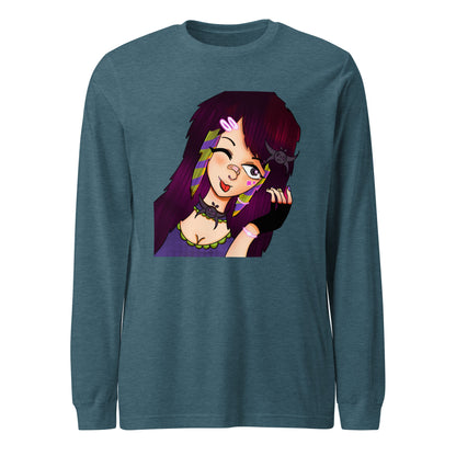 Punk Girly Long Sleeve Tee-long sleeve shirt-Heather Deep Teal-XS-mysticalcherry