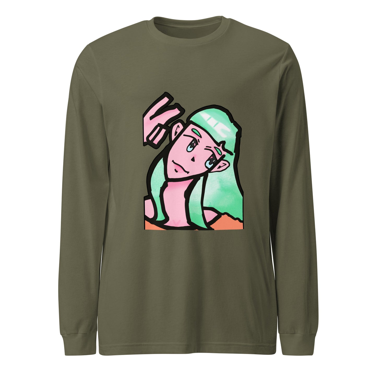 Bella Long Sleeve Tee-long sleeve shirt-Military Green-XS-mysticalcherry