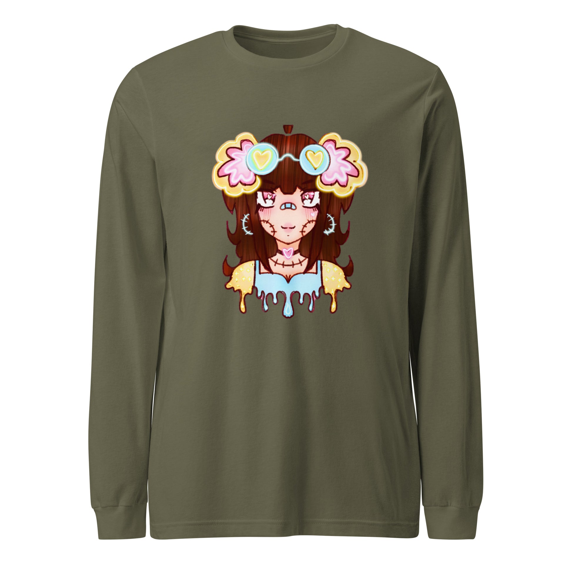 Kreama Long Sleeve Tee-Wearable art t-shirt-Military Green-XS-mysticalcherry