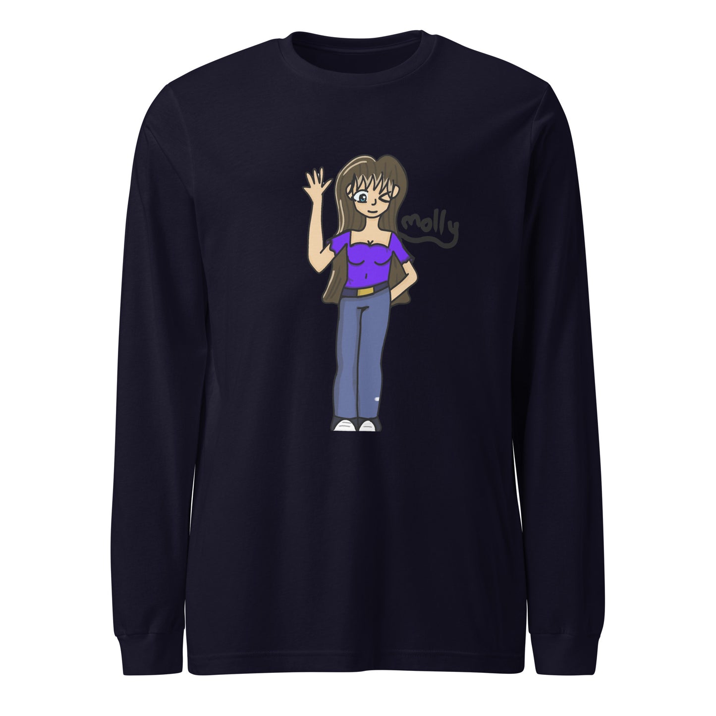 Molly Long Sleeve Tee-long sleeve shirt-Navy-XS-mysticalcherry