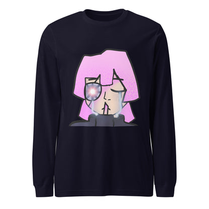 Hamika Character Long Sleeve Tee-long sleeve shirt-Navy-XS-mysticalcherry