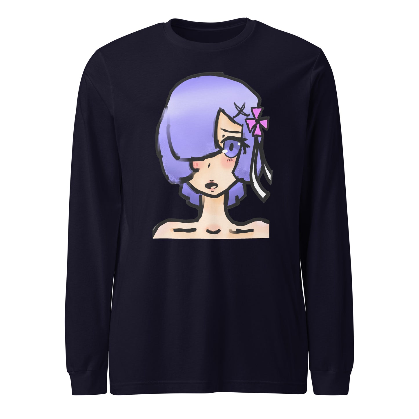 Berry Long Sleeve Tee-long sleeve shirt-Navy-XS-mysticalcherry