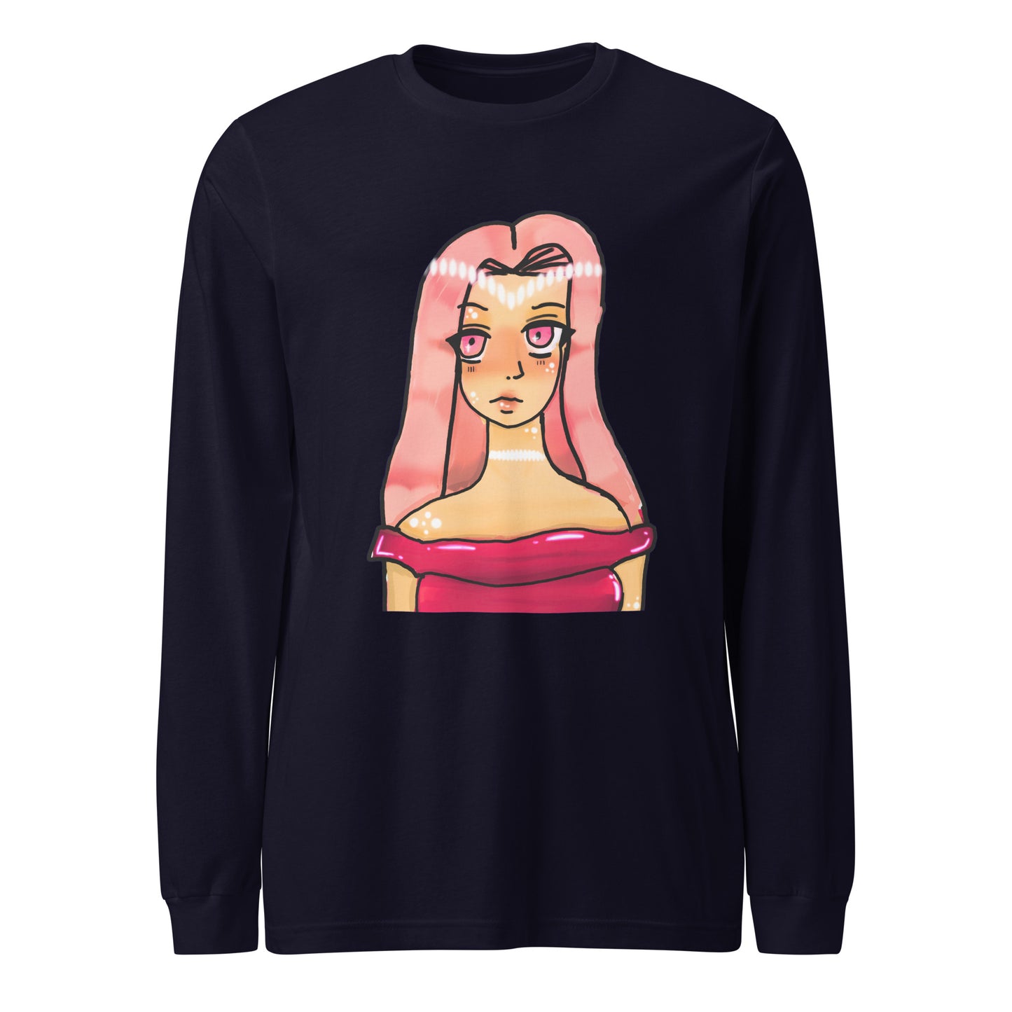 Shimmer Long Sleeve Tee-Navy-XS-mysticalcherry