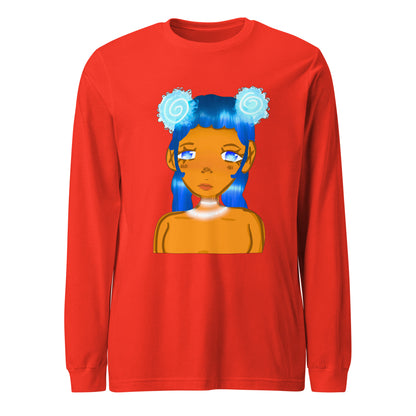 Aqua Blue Long Sleeve Tee-long sleeve shirt-Poppy-XS-mysticalcherry